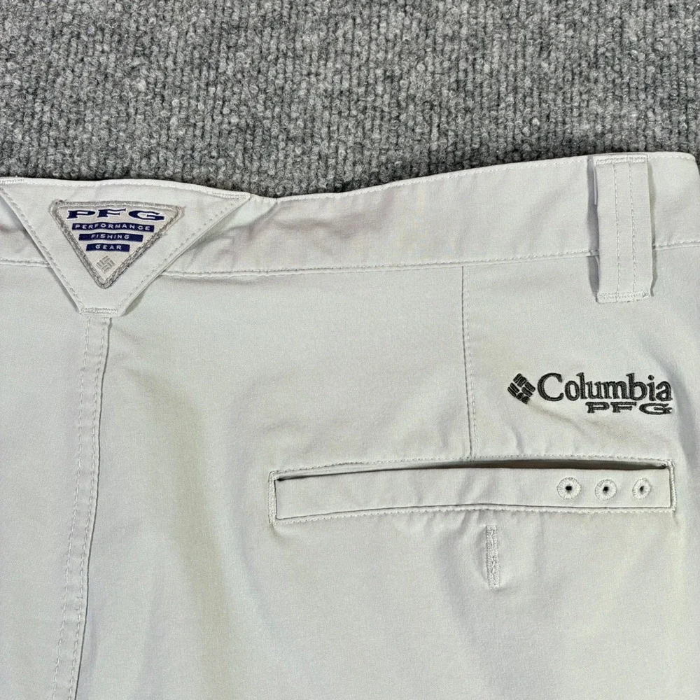 Columbia PFG Fishing Shorts Mens 34 Gray Performance Utility Hiking